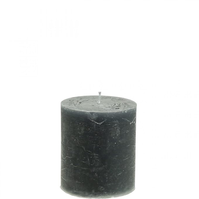 Effen pilaarkaarsen, antraciet, decoratieve kaarsen, 70×80mm, set van