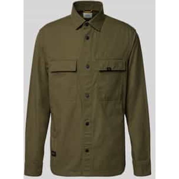 camel active Overshirt met zakken - Maat - Olijfgroenmenswear-XXL