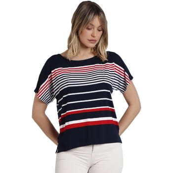 T-shirt Admas T-shirt met slipe mouwen Navy