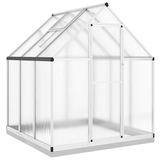 vidaXL - Tuinkas - met - basisframe - 169x169x202 - cm - aluminium - zilverkleurig
