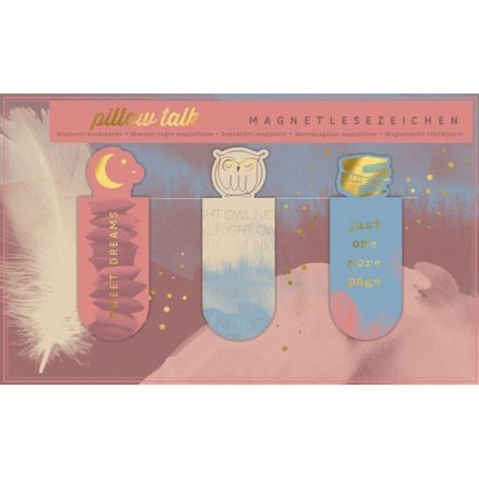 Magnetische boekenlegger pillow talk set à 3 stuk