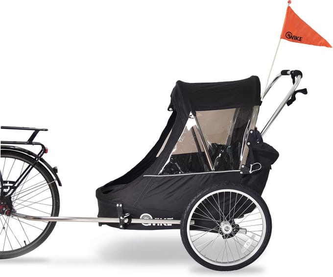 Wike Premium Double - Inclusief Wandel en Jogging Wiel - Black