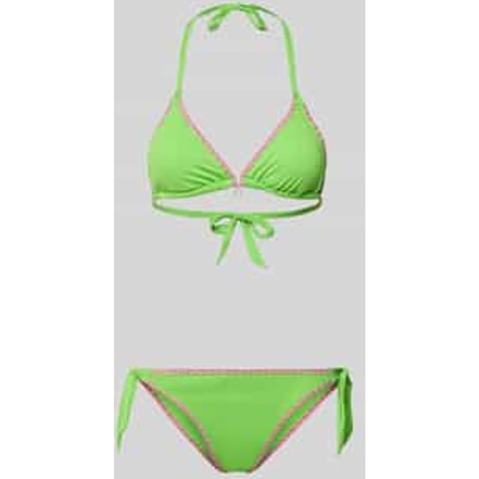 Bikini-set met stitchings en vetersluiting