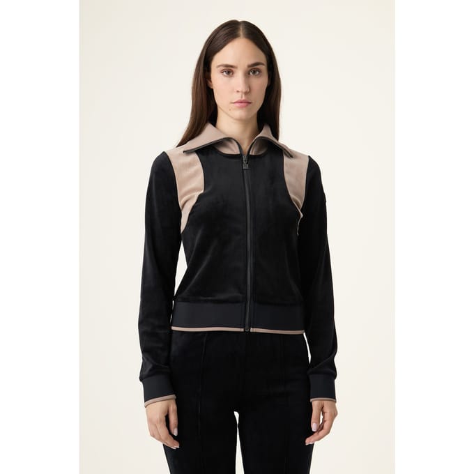 FILA Adriano Slim Velour Track Jacket Black-taupe Gray Größe: M | Leichte Jacken Outlet | Damen | Grau