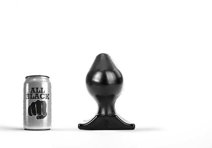 All Black - Big Boy Buttplug - 5 maten - Zwart