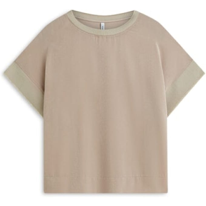 Summum satin jersey mix boxy top 3s5330-30797 708 light