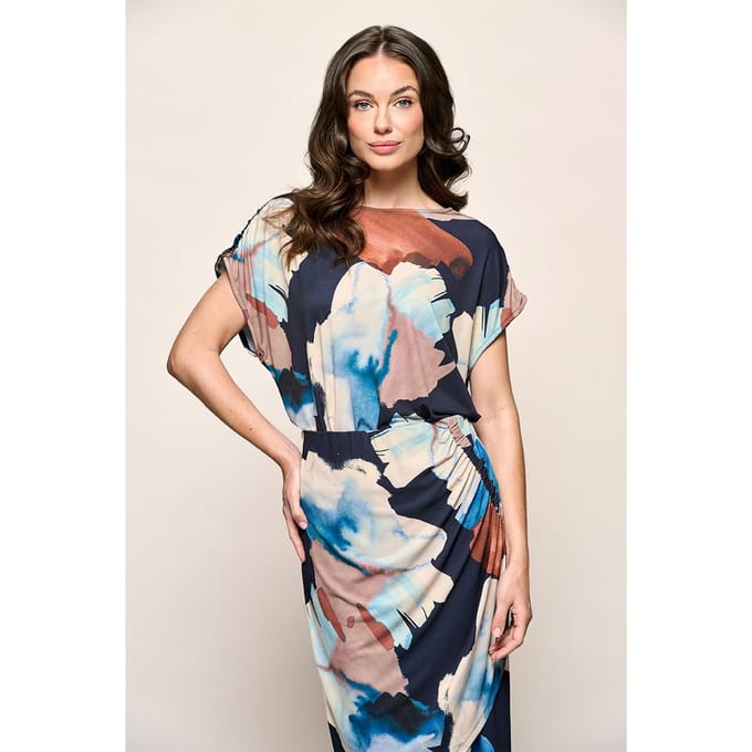 Blandy Print Top Navy / Multi