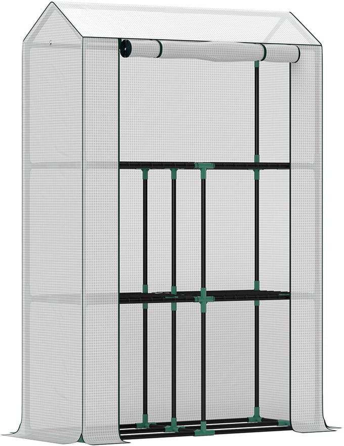 Outsunny - Foliekas - Kunststof - 100L x 40B x 150H cm - Wit