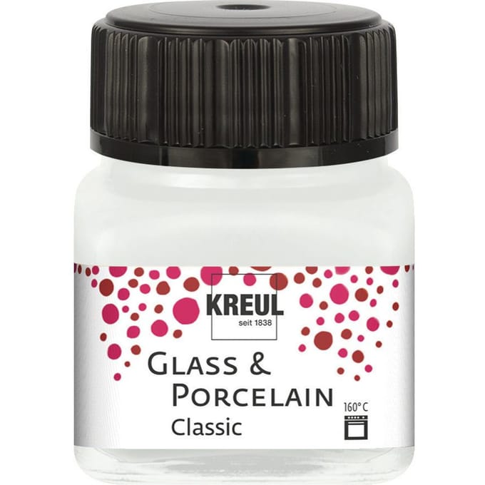 Glasverf - Porseleinverf - Cremewit - Classic - Glazuur look - Kreul - 20 ml