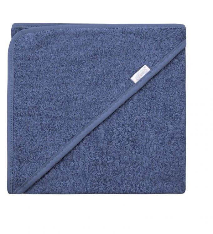 Gepersonaliseerde badcape silk blue met naam geborduurd