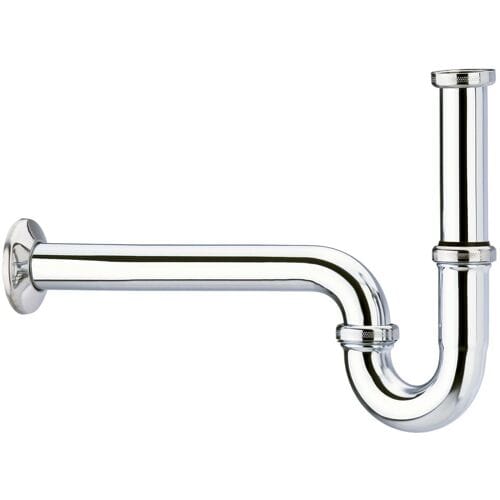 Hansgrohe Sifon 1.1/4inch - met rozet - inclusief muurbuis - messing chroom