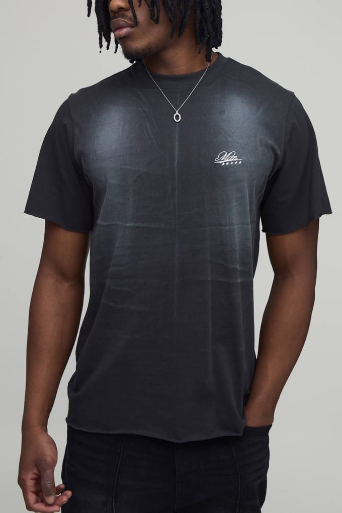 Lang Regular Fit Gewassen Most Wanted Masker T-shirt | Black | Size Medium