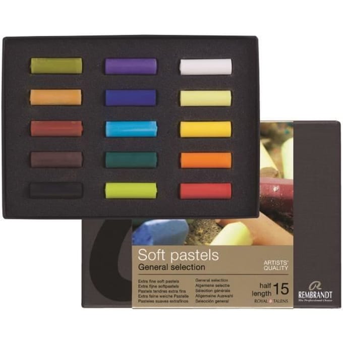 Soft pastel set half 15 kleuren softpastels pastelkrijt