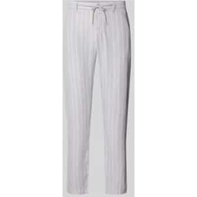 regular fit broek van mix van linnen en viscose