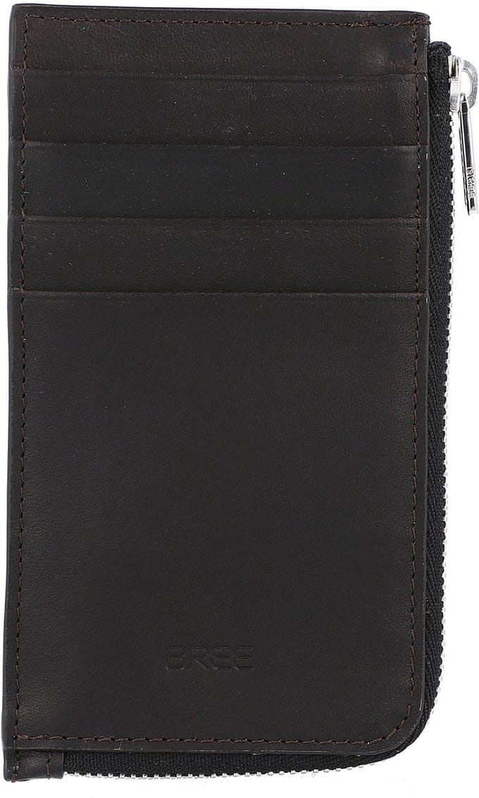 BREE Kaarthouder Oxford SLG 140 Zipper Card Holder Dark Brown Bruine