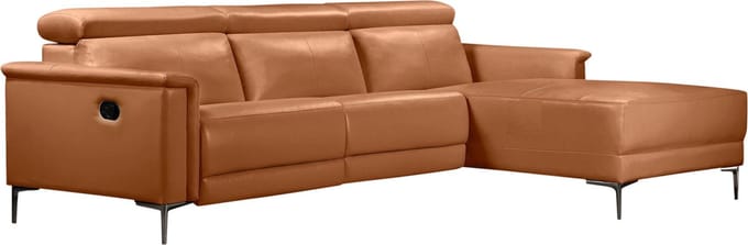 Lund-3Zitsbank - 1 Handmatige Relax - Cognac PU