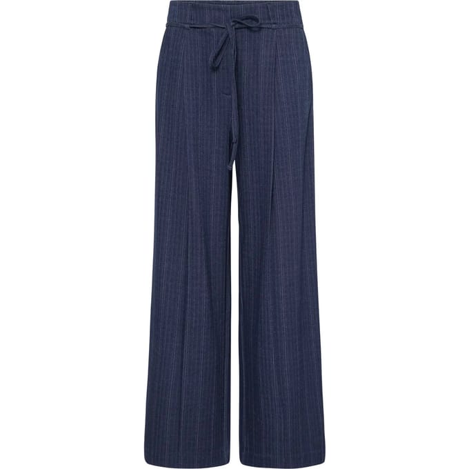 Broek van viscosemix met strikceintuur model 'KATE PINELLE'
