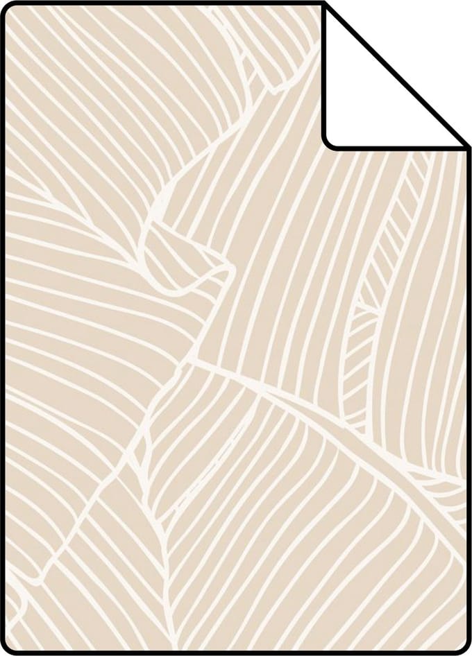 Proefstaal ESTAhome behang bladeren beige - 26.5 x 21 cm - 130931-S