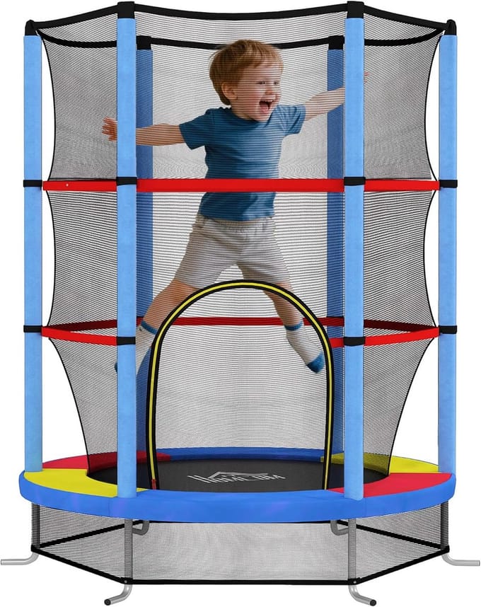 Kindertrampoline 140 cm met Veiligheidsnet voor Binnen en Buiten