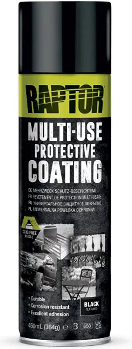 Raptor Liner Multi-Use Bedliner Coating ZWART spuitbus 450ml