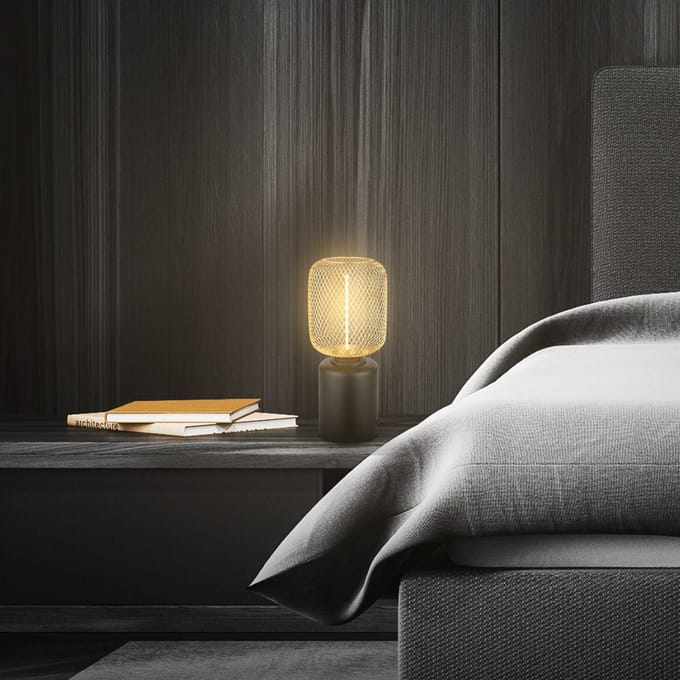 BRILONER Rist – Tafellamp – industrieel bedlamp – goudkleurig – draadframe design – E27 fitting – met schakelkabel – Ø10x25 cm