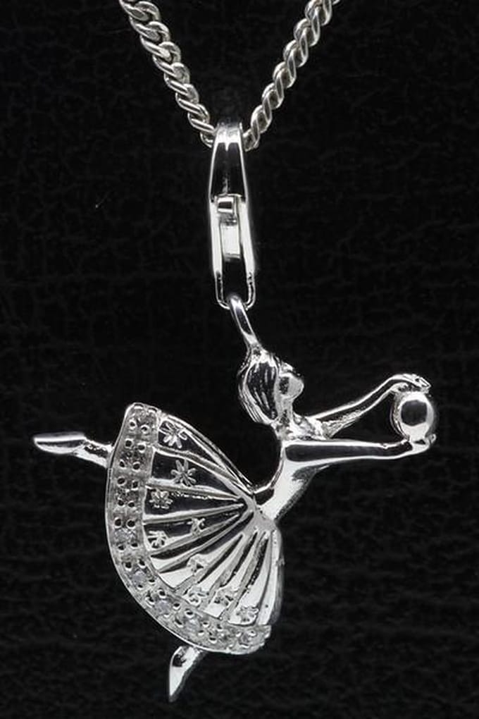 Zilveren Ballerina hanger én bedel