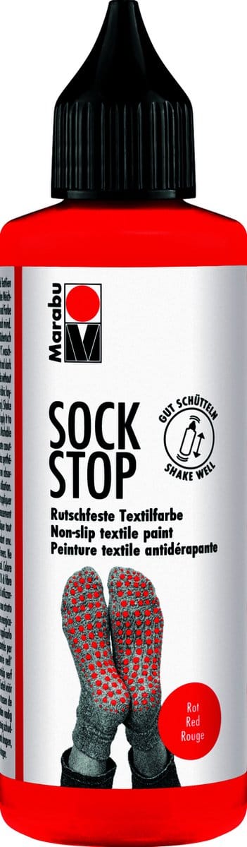 Marabu Sock Stop Antislip Verf - Rood - 90 ml