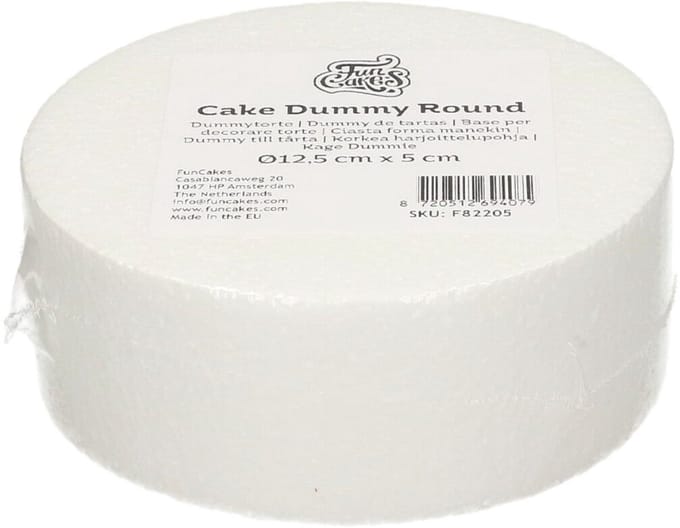 FunCakes Taart Dummy - Piepschuim Blok - Rond - Ø12,5 cm x 5 cm