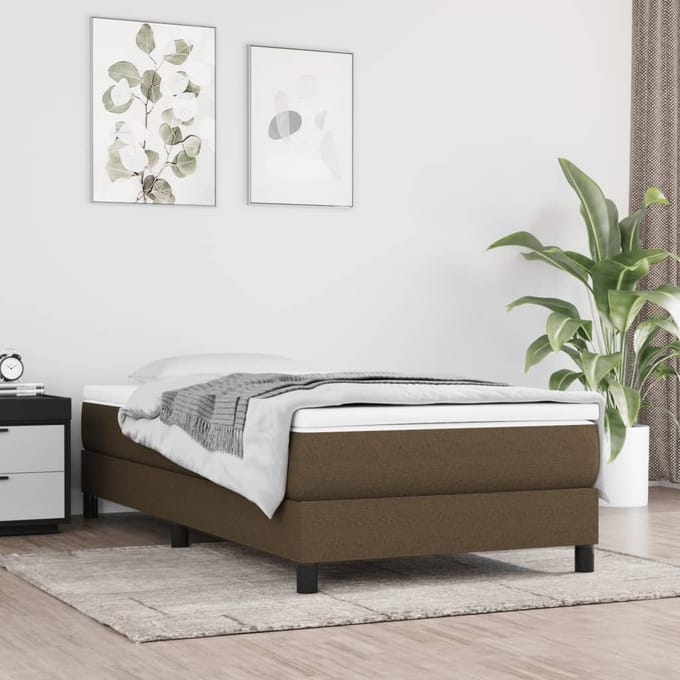 vidaXL - Pocketveringmatras - medium - 120x190x20 - cm - stof - donkerbruin