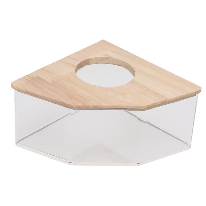 Hamster Badbox Rechte Hoek Ventilator Acryl Veilig Hamster Zand Badkamer voor Klein Huisdier Hamster white