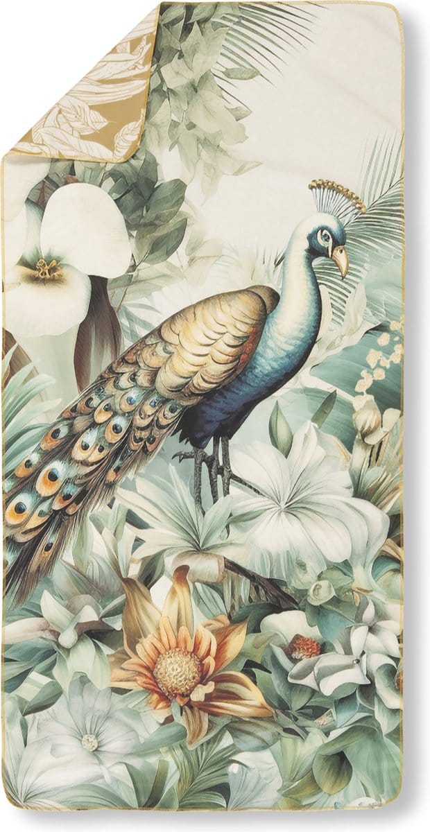 HIP Sporthanddoek "bladeren en vogels" - Multi - (50x100 cm) - Microvezel