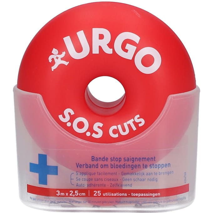 Urgo S.O.S Cuts Verband om Bloedingen te Stoppen 3 m x 2,5 cm 1