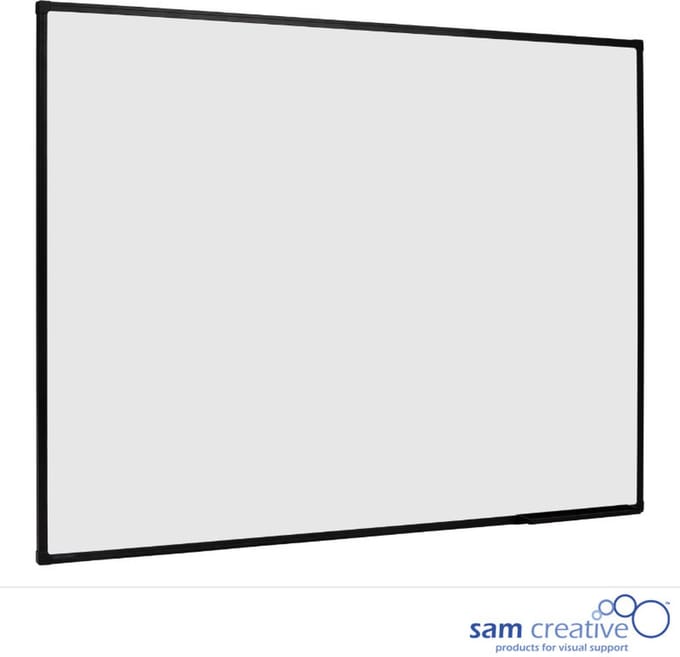 Whiteboard Basic Series 60x90 cm zwart frame | Magnetisch whiteboard | Whiteboard met zwart profiel | Whiteboard zwarte rand | sam creative whiteboard