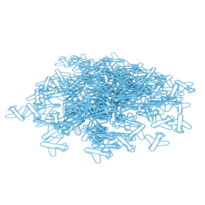 100 STUKS Vliegtuig Paperclips Leuke Vorm Blauw Exquise Uitstraling Bladwijzerklemmen voor Feest blue