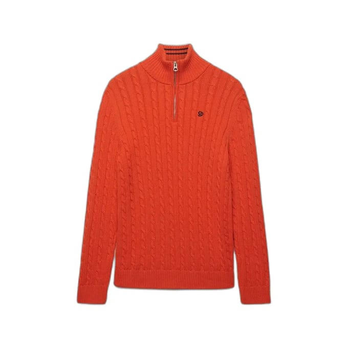 Demi-zip trui in gedraaid breisel Superdry Preppy