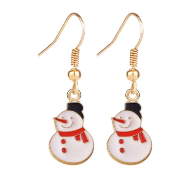 Kerst Oorbellen - Oorhangers - Kerstmis - Sneeuwpop 1 paar