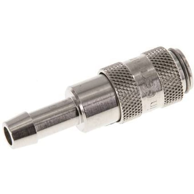 Vernikkeld Messing DN 2.7 (Micro) Luchtkoppeling Snelkoppeling 5 mm Slangpilaar