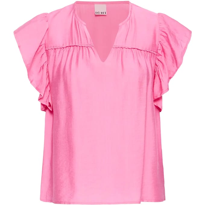 Blouse van viscosemix met ruches model 'HETTA'