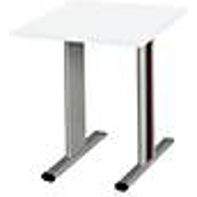 Schäfer Shop  Select Planova vergadertafel, vierkant, 800 x 800 mm, wit, accentlijsten bordeaux-violet