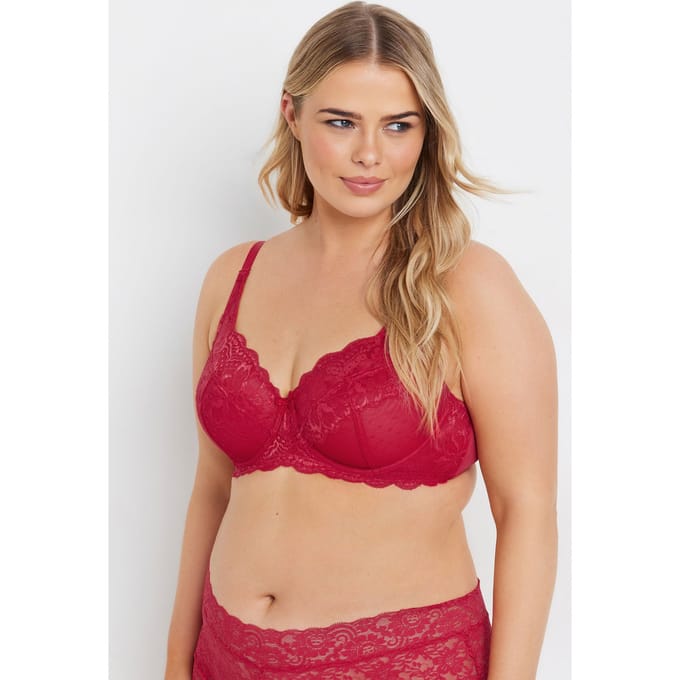 Yours Nietvoorgevormde Kanten Bh Met Beugel In Rood Size 95F