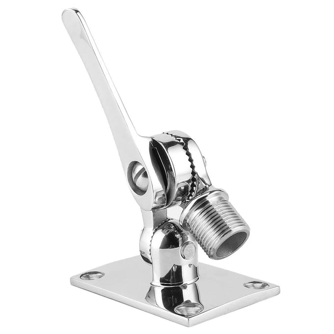 Support d'antenne VHF en acier inoxydable, support à cliquet, double axe, base de fixation réglable pour bateau marin 1 14 po white