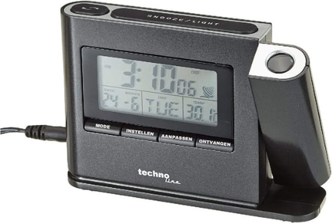 Technoline® Wekkerradio - Wekkerradio Met Projectie - Digitale Wekker Met Projectie - Projectie Wekker - Projectieklok Plafond