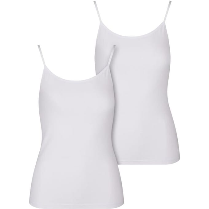 Urban Classics Basic katoenen tanktops (Set van 2) Dames Top - wit - L