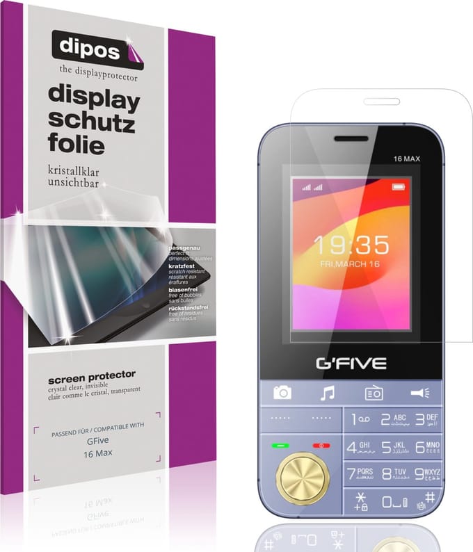 dipos – 4x Beschermfolie geschikt voor GFive 16 Max | Krasbestendige & heldere Screenprotector Ultra-Thin