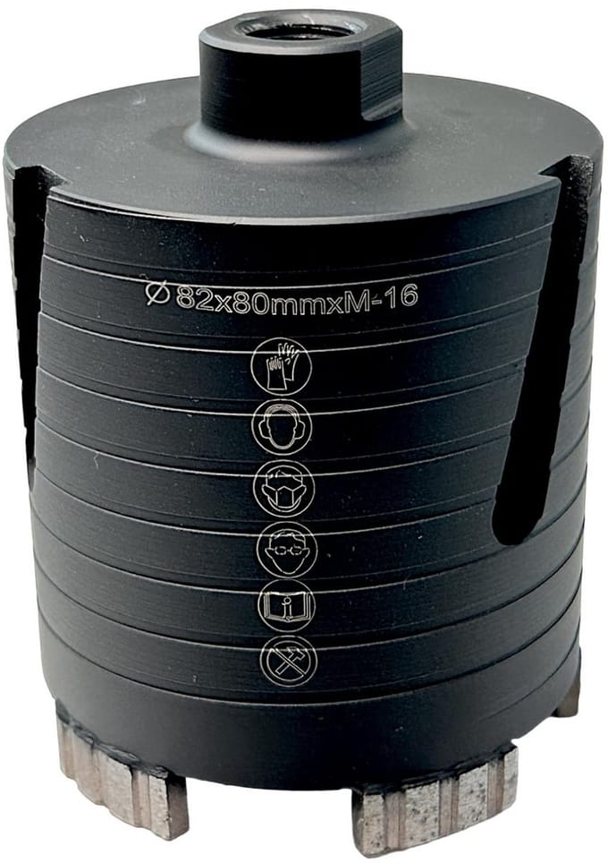 Diamantboor 82 mm met M16 aansluiting voor metselwerk en steen
