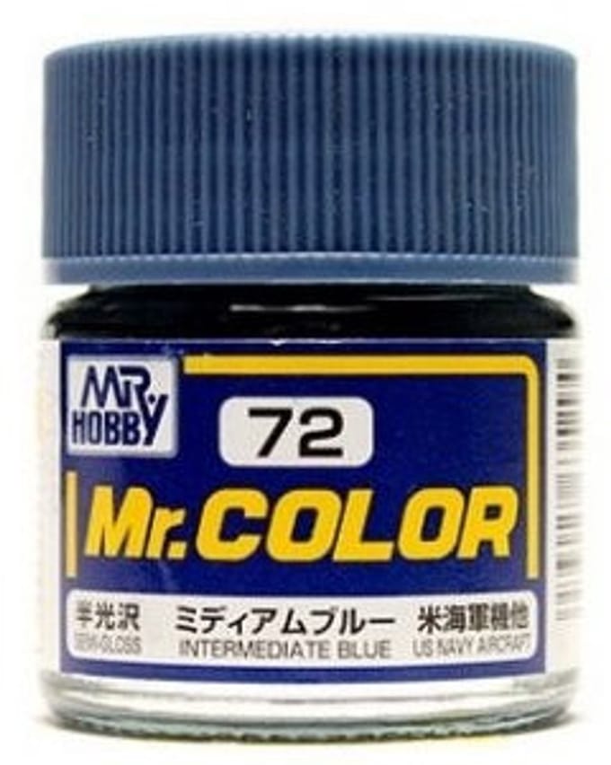 Gunze Mr. Hobby C-072 - Mr. Color 10 ml Intermediate Blue - Lacquer Modelbouwverf
