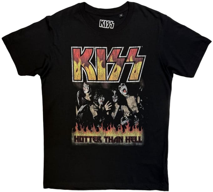 Kiss - Hotter Than Hell Heren Tshirt - L - Zwart