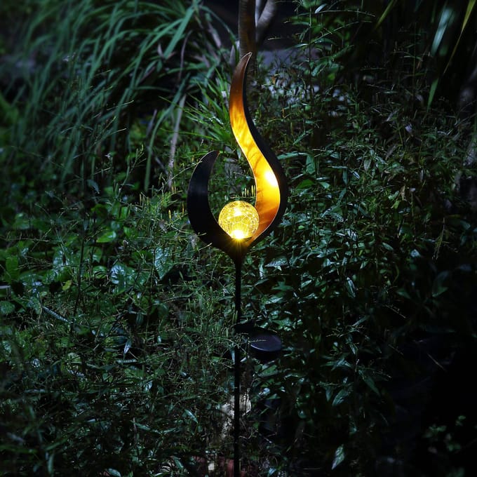 Design LED Solar Light Buitenverlichting Decoratie Stekkerlamp Vlam Design Globo 33465