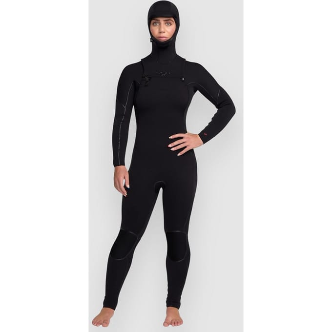 Dames surf wetsuit met capuchon Roxy Elite Xtra Warm 5.4 mm Front-Zip