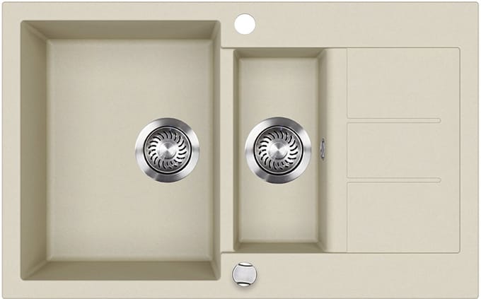 Bergström Seattle Spoelbak – 80 x 50 cm met droogruimte Beige
